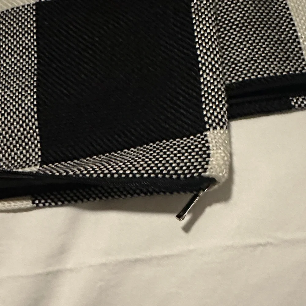 Set of 2 Black and White Buffalo Check Pillow Covers